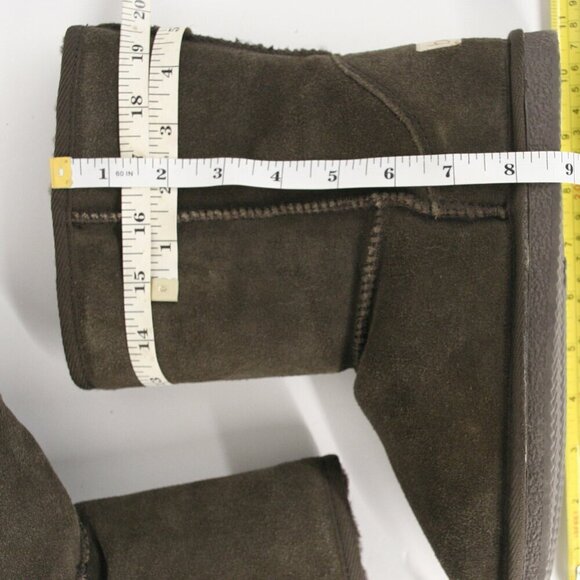 Sz 8 NWT Biotime Suede Chocolate Brown Winter Pull On Sheep Shearling Boots - Picture 10 of 10